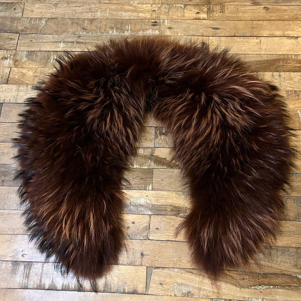 Vintage Fluffy Real Red Fox Fur Collar Scarf Stole Neckwarmer